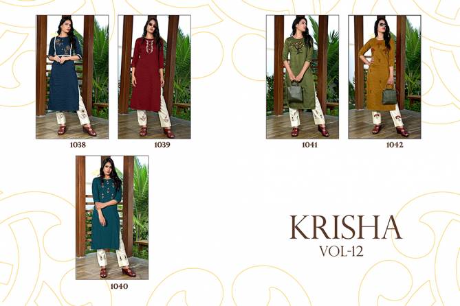 Krisha 12 Latest Fancy Casual Wear Maska Lining Silk With Embroidery Hand Work Top With Bottom Collection